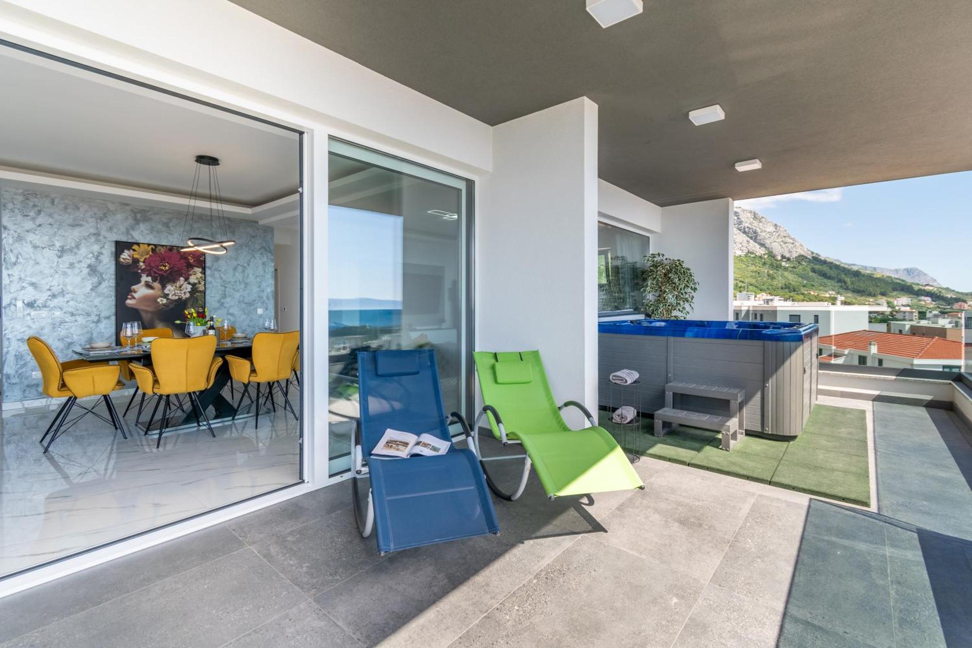 Lux Penthouse Panoramic View With Jacuzzi Daire Makarska Dış mekan fotoğraf